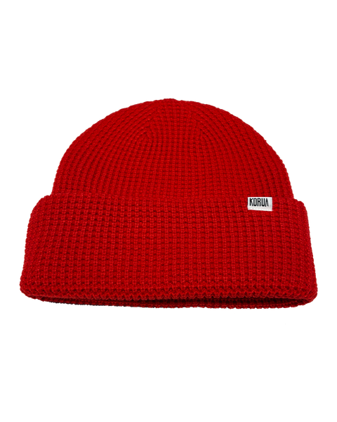 帽子 NOHA Waffle Beanie Korua_Shapes_Red_Waffle_Beanie